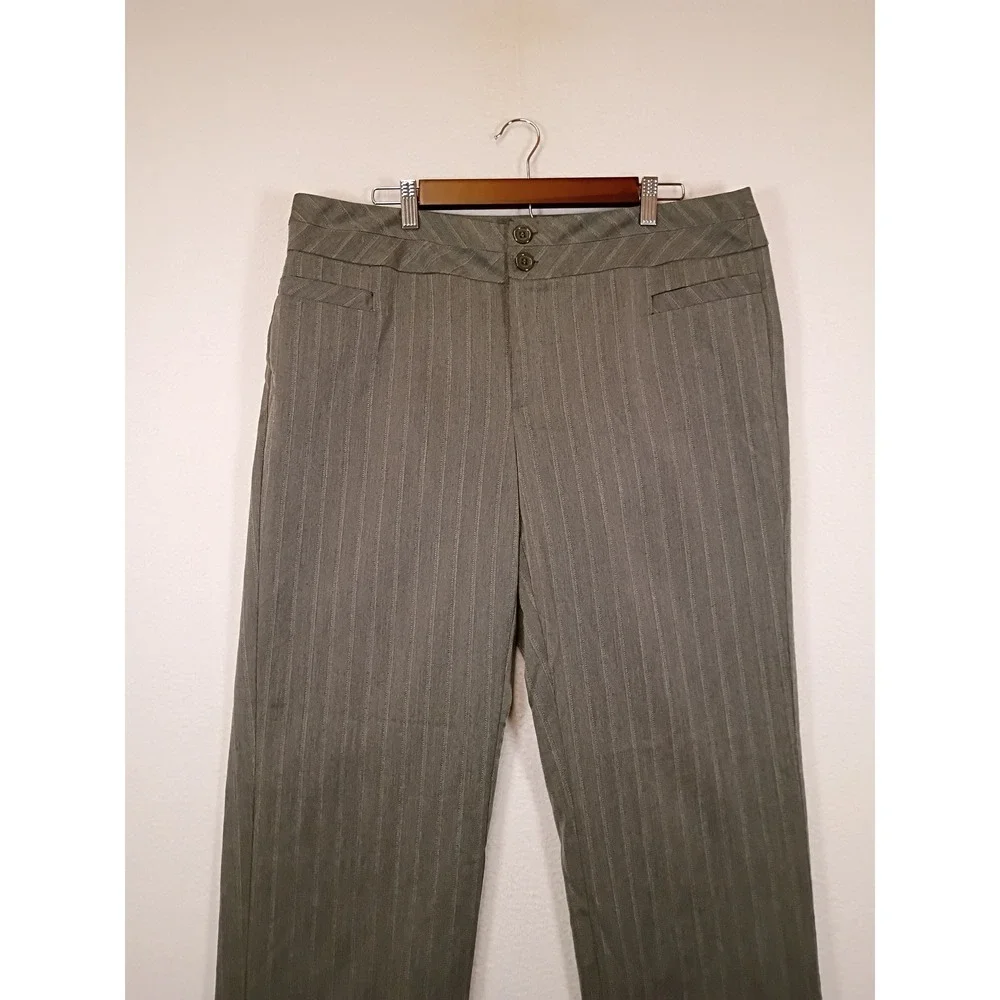 Professional Christopher & Banks Womens 16 Grey Pinstripe Straight Leg Trousers